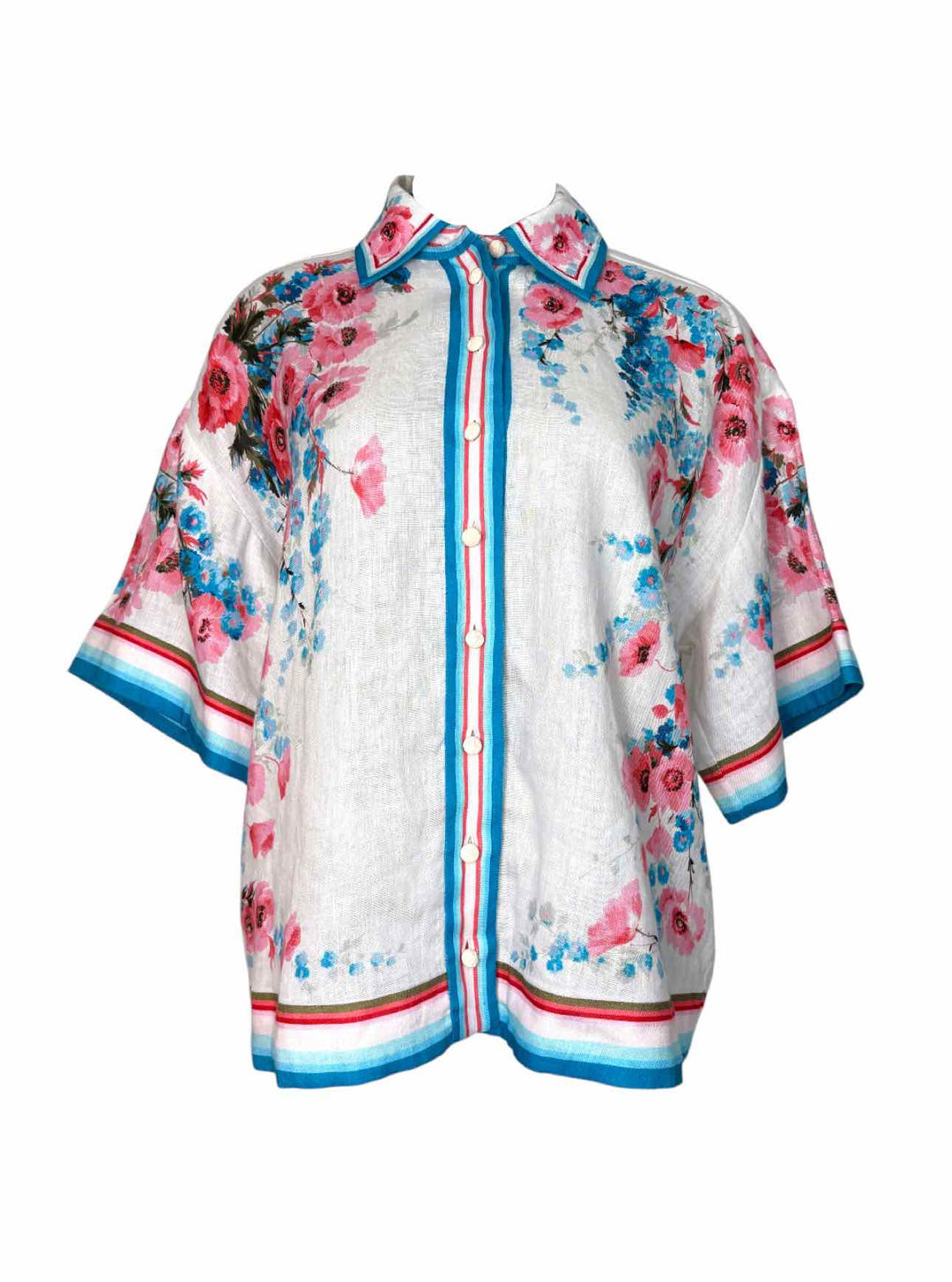 Zimmermann Size 2 Halcyon Oversized Linen Blouse