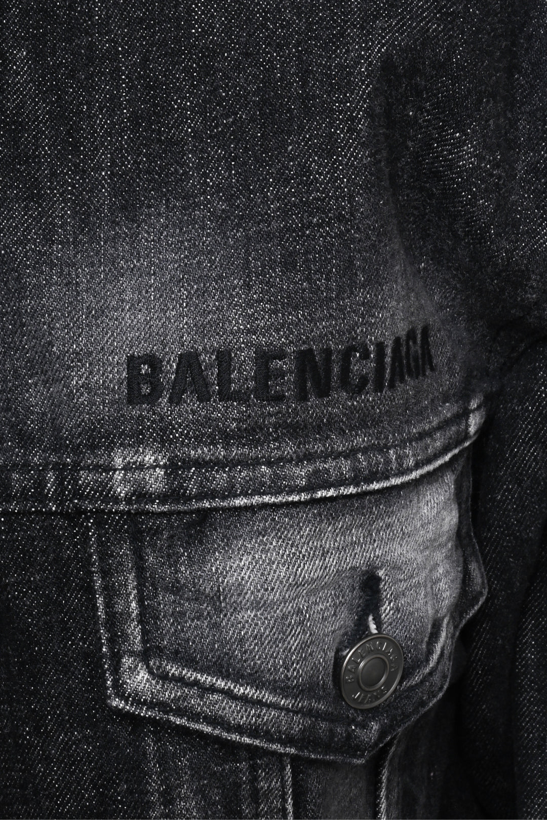 Balenciaga Size 34 2019 Embroidered Back Logo Denim Jacket