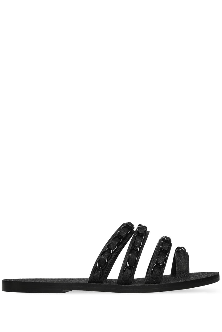 Chanel Size 37 Glitter Braided Chain Sandals