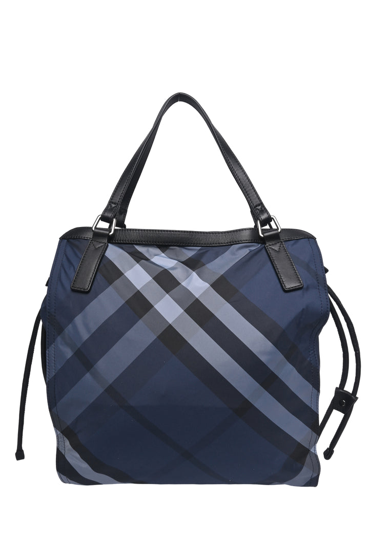 Burberry Packable Nylon Check Buckleigh Tote