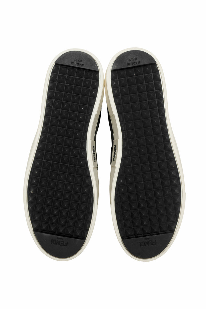 Fendi Size 35 Monster Motif Leather Slip-On Sneaker