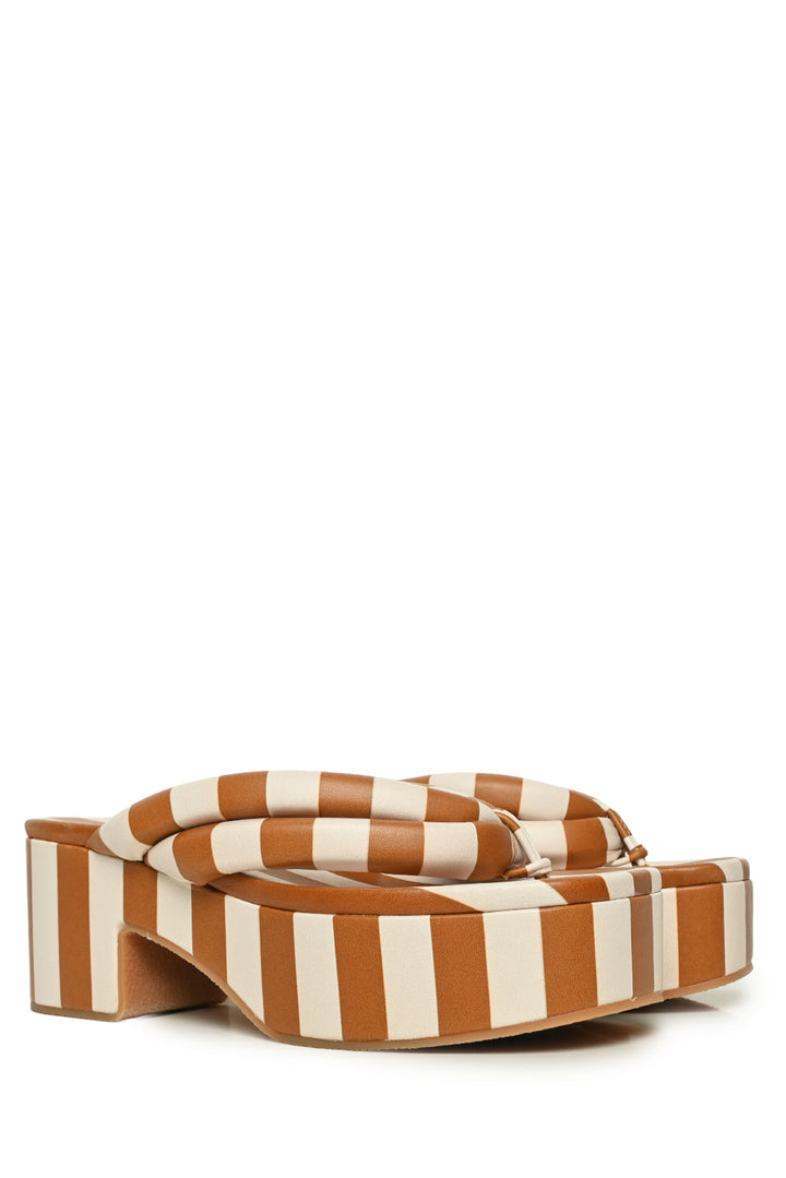 Dries Van Noten Size 37.5 Striped Platform Sandals