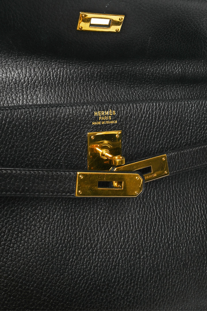 Hermes 1995 Kelly 35 Retourne in Ardennes Leather