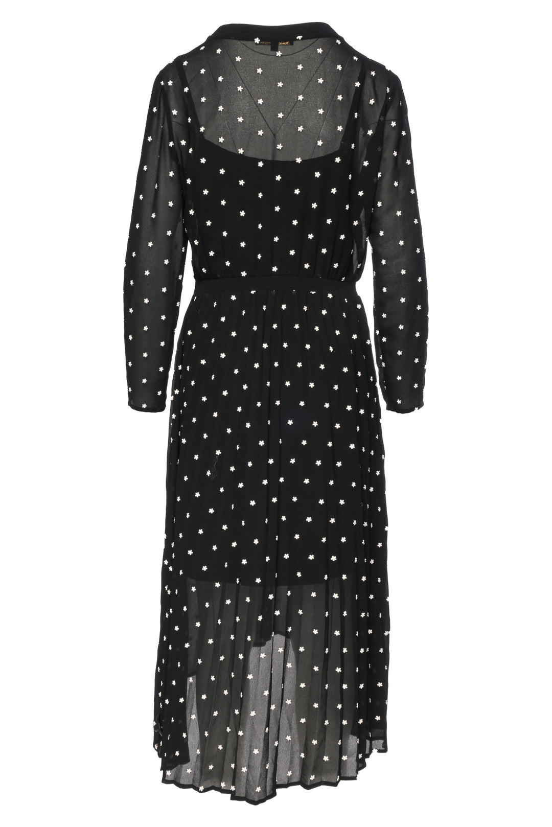 maje Size 4 Rivoli Micro-Floral Embroidered Midi Dress