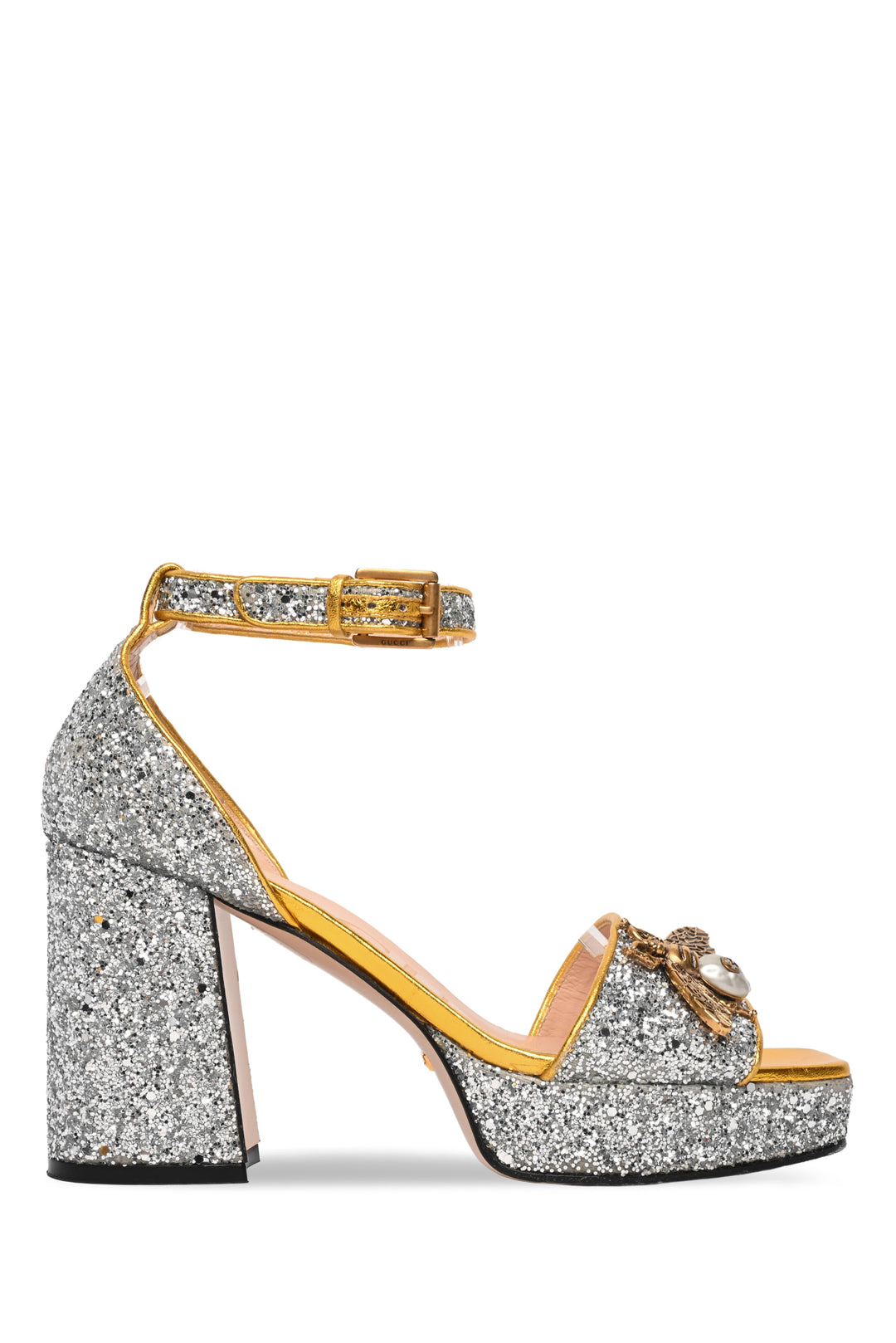 Gucci Size 37 Soko Glitter Platform Sandals