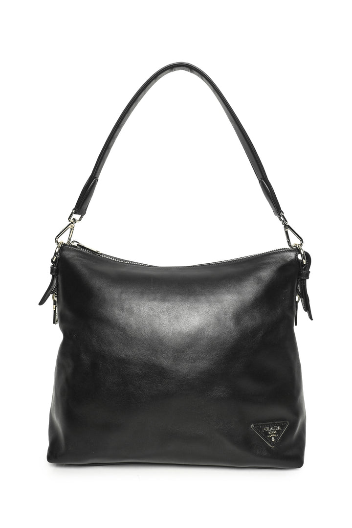 Prada Soft Leather Side Zip Tote
