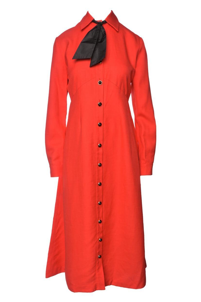 Gucci Size 40 Long Sleeve Bow Tie Maxi Dress