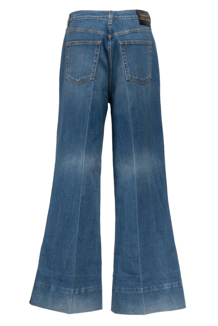 Gucci Size 30 Denim Washed Flare Jeans
