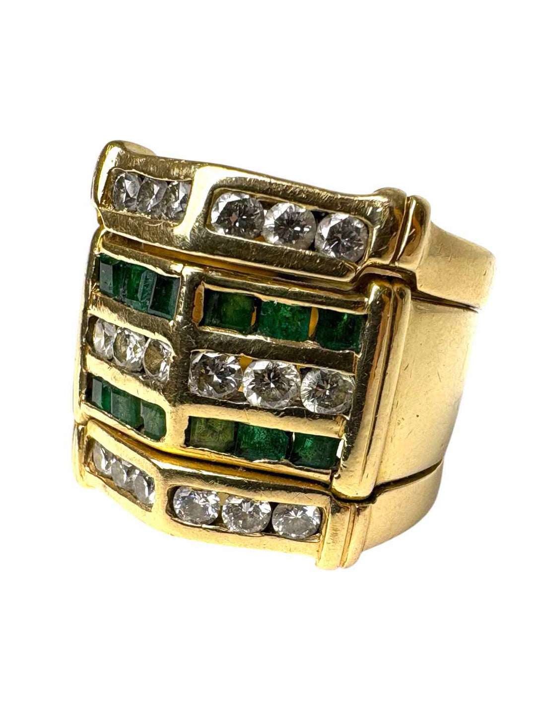 Size 6 14K Diamond and Emerald 14K  Ring