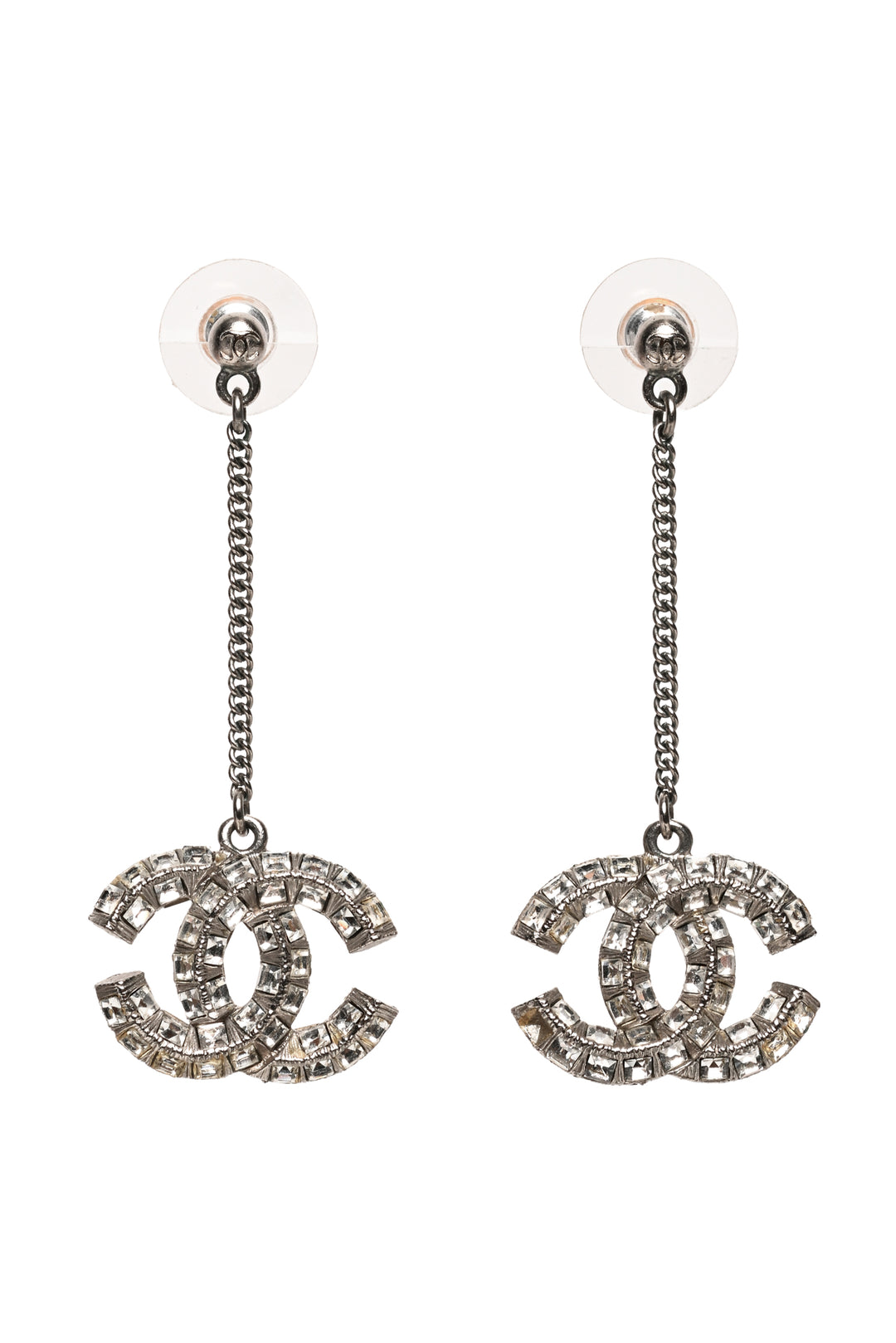 Chanel CC Crystal Drop Earrings