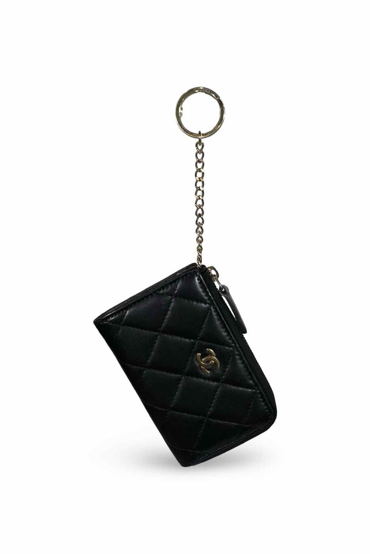 Chanel Quilted Lambskin Leather Zipped O-Key Holder