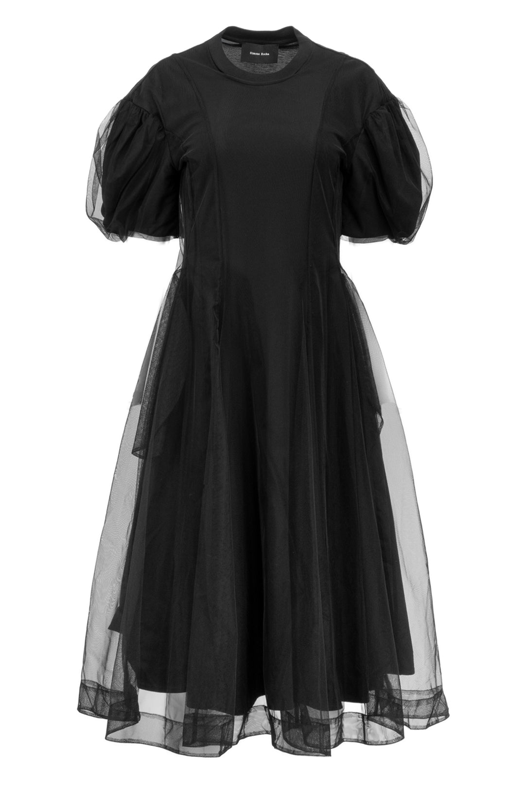 Simone Rocha Size XXS Sculpted T-Shirt Dress With Tulle Overlay