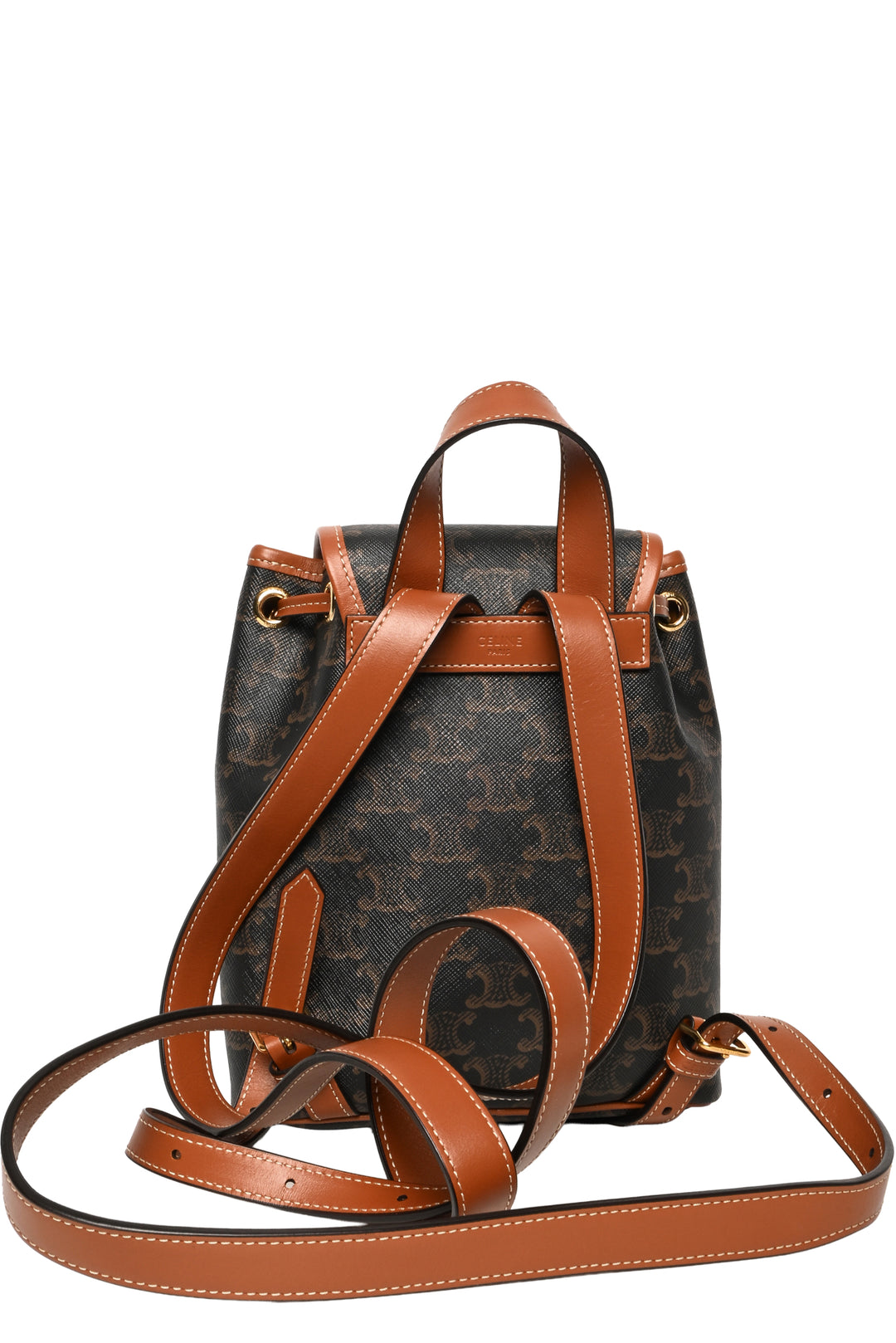 Celine 2021 Mini Backpack Folco in Triomphe Canvas & Calfskin
