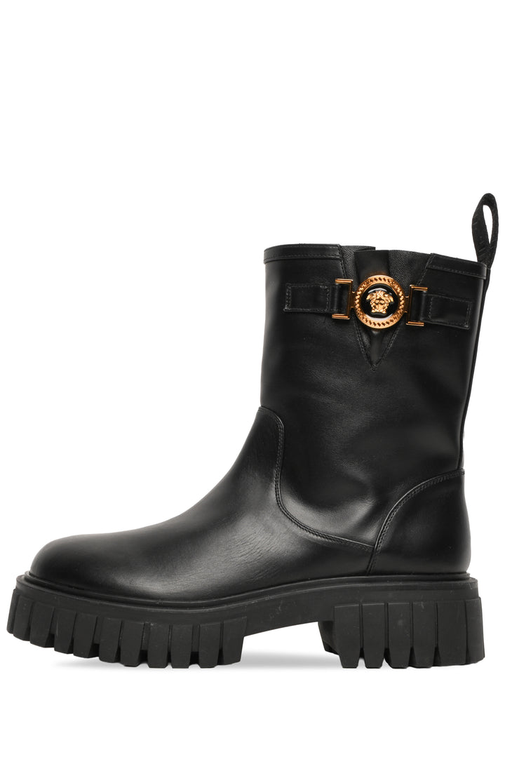 Versace Size 39 Medusa Logo Biker Boots