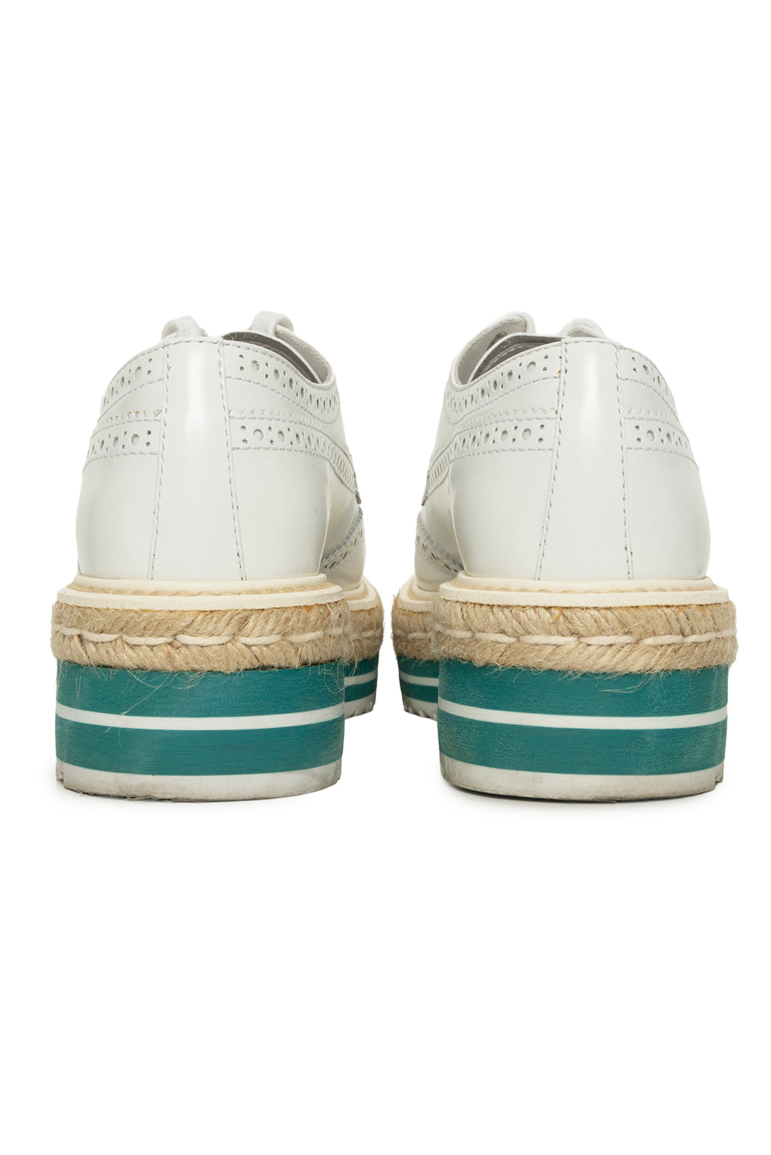 Prada Size 36 2015 Platform Brogue Espadrille Flats