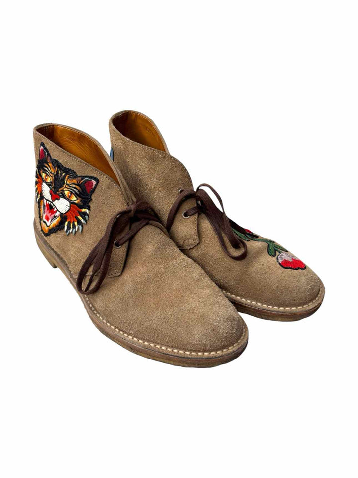 Gucci Embroidered Suede Chukka Size 9 Men's Boots