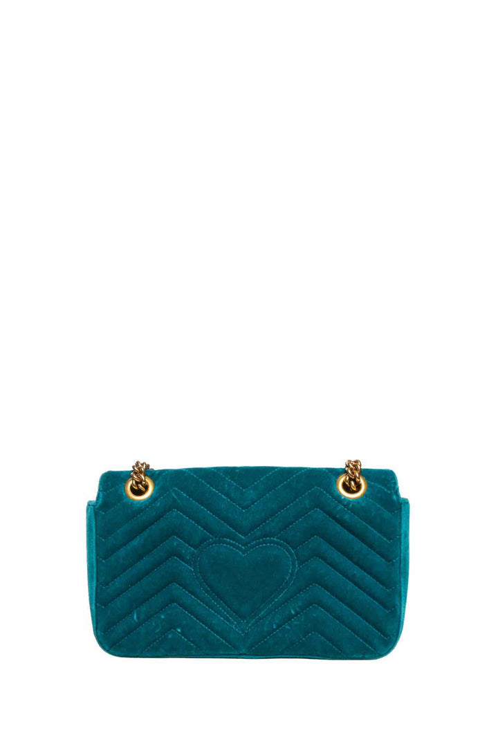 Gucci Velvet Matelasse GG Marmont Small Shoulder Bag