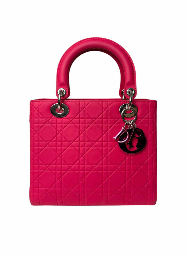 Dior 2013 Ultra Matte Calfskin Cannage Medium Lady Dior Tote