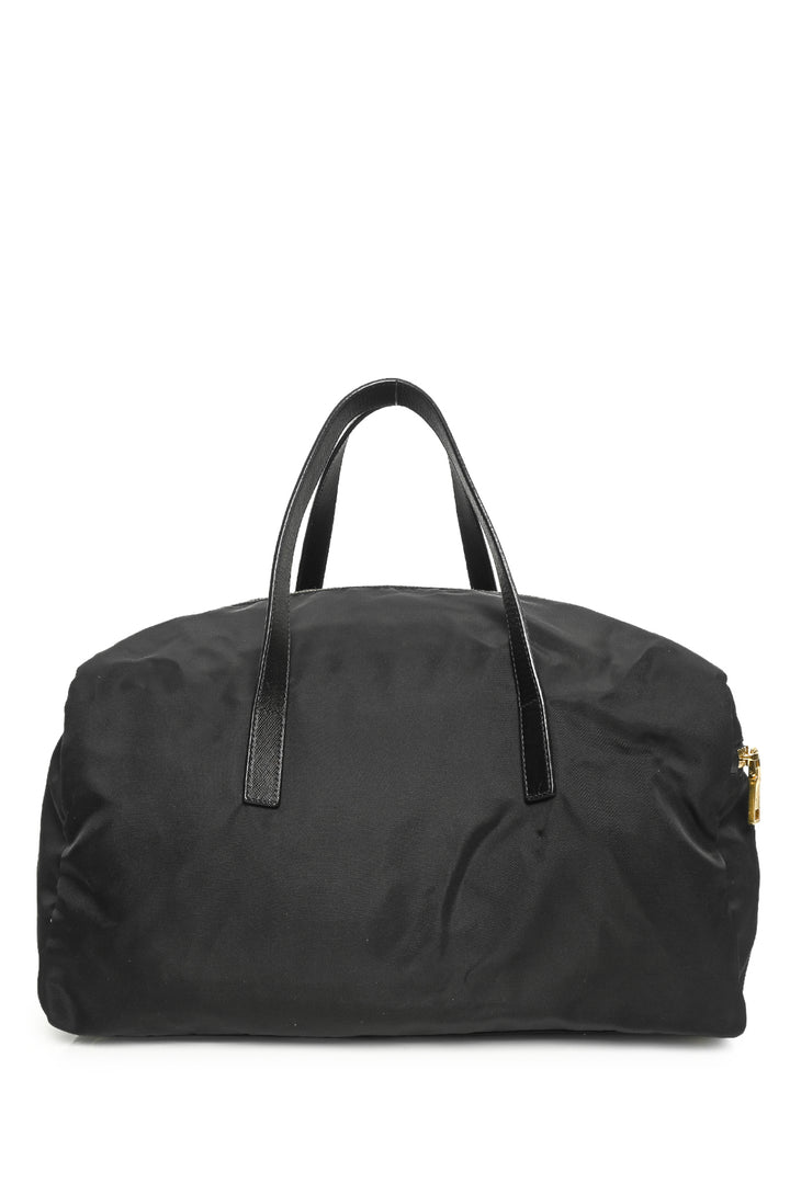 Prada Triangle Logo Nylon Boston Bag