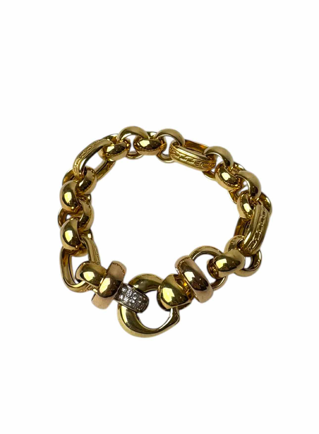 18K White, Yellow and Rose  Gold Bracelet With Diamonds