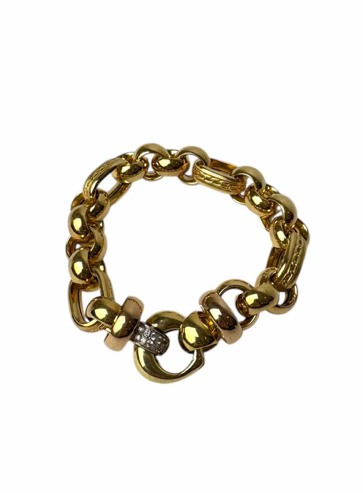 18K White, Yellow and Rose  Gold Bracelet With Diamonds