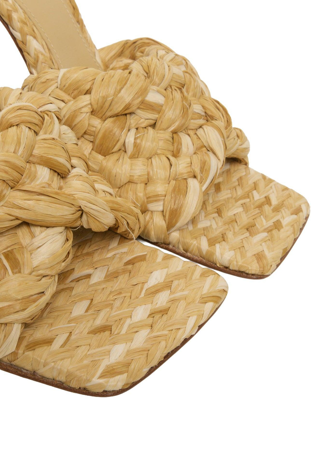 Bottega Veneta Size 37 Raffia Twist Intrecciato Stretch Mules
