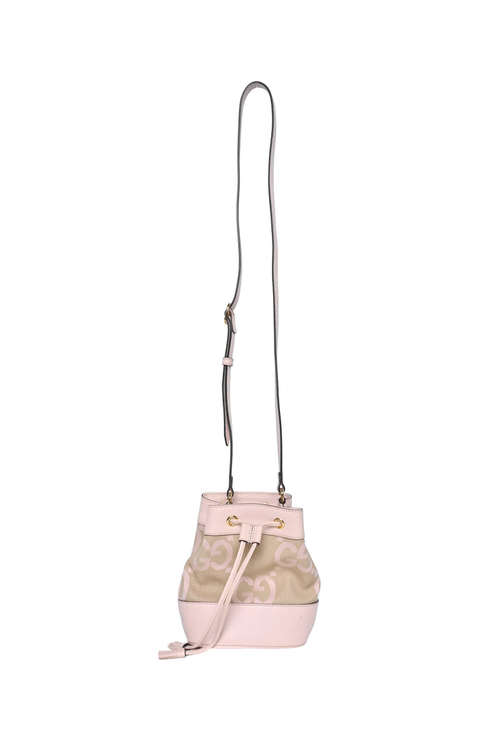 Gucci Leather & Canvas Jumbo GG Mini Ophidia Bucket Bag