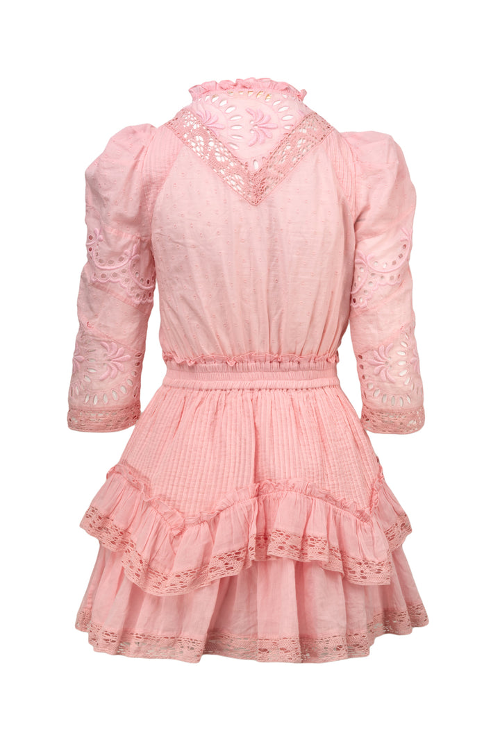 Love Shack Fancy Size S Isidore Lace Rufffle Mini Dress