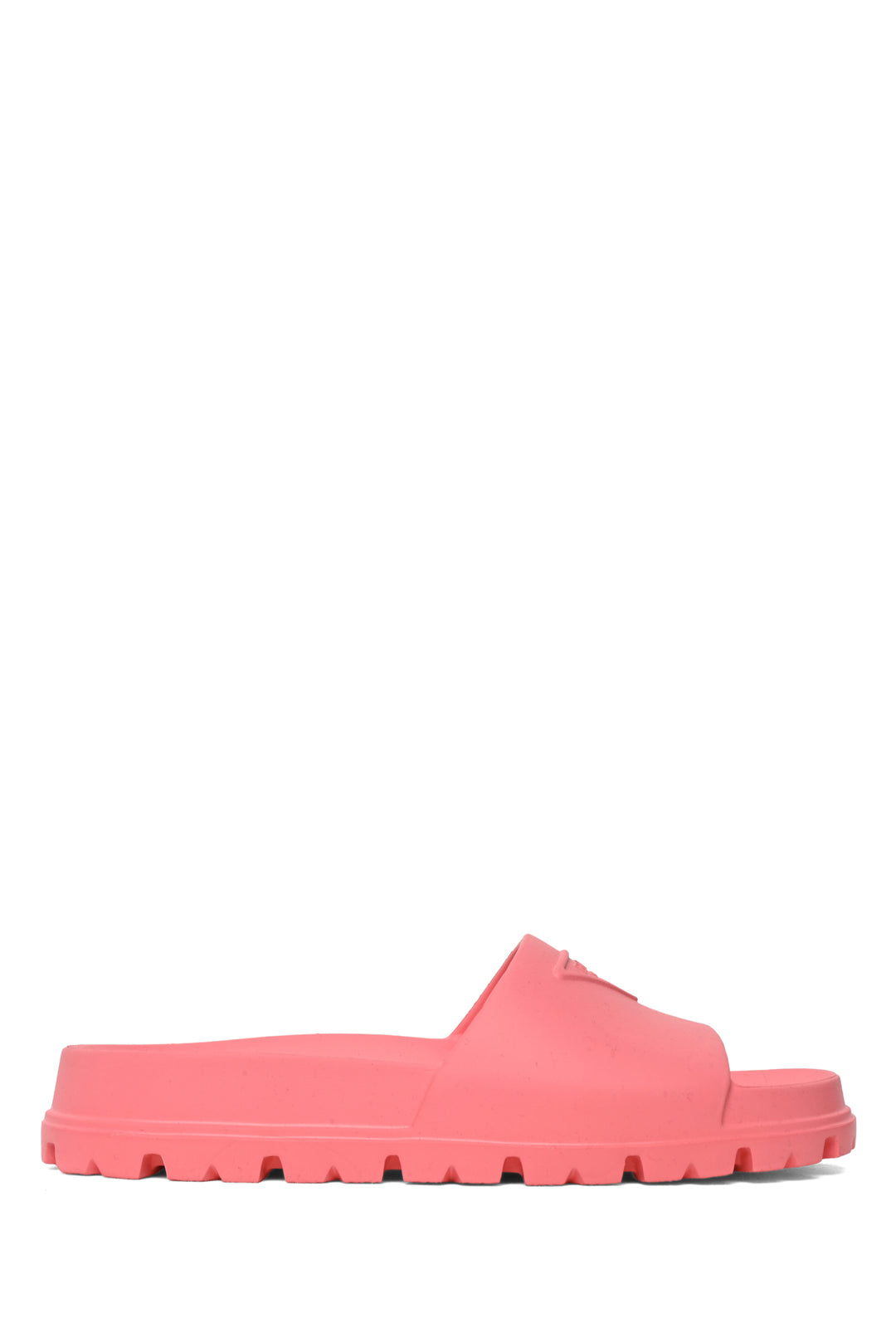 Prada Size 36 Triangle Logo Rubber Slides