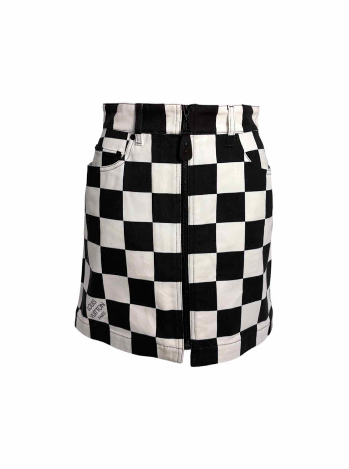 Louis Vuitton Size 38 Damier Denim Short Skirt