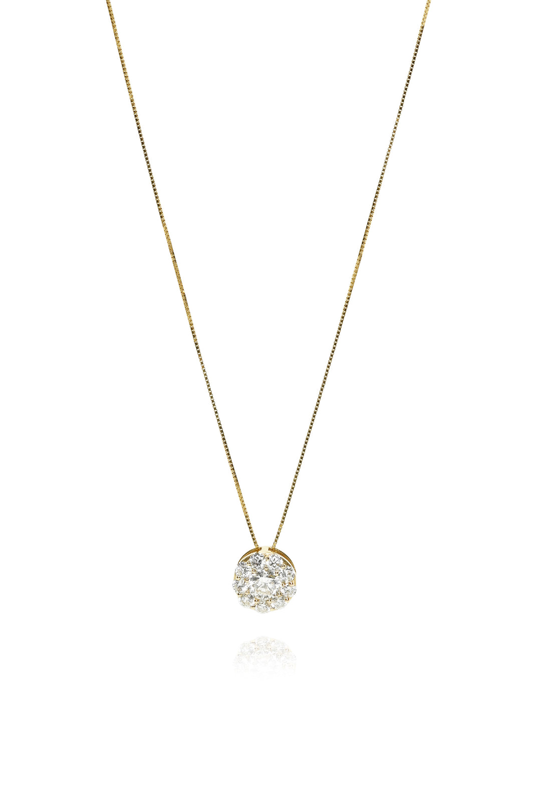 14K Gold Necklace with 10 Lab Grown Diamonds