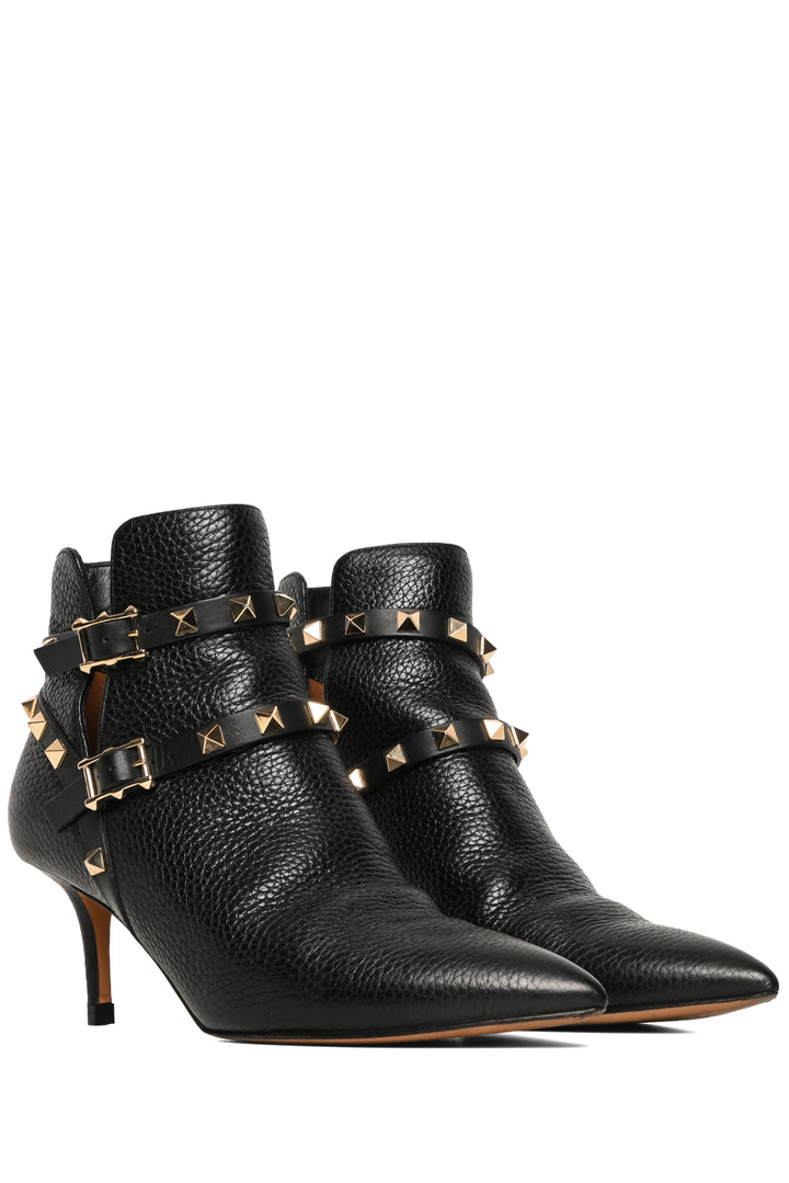 Valentino Size 35.5 Rockstud Pointed-Toe Ankle Boots