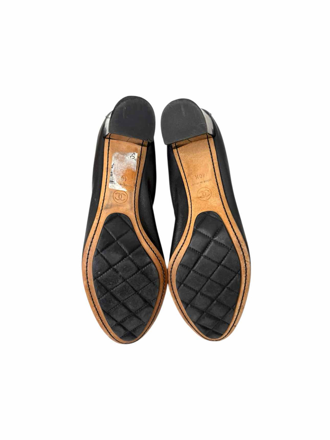 Chanel Elastic Leather Embroidered Size 40.5 Pumps