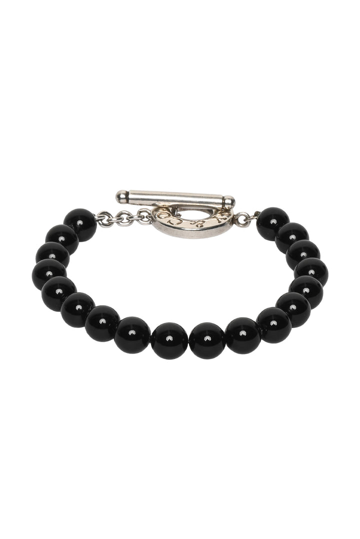 Tiffany & Co Sterling Silver Black Onyx Bead Toggle Bracelet