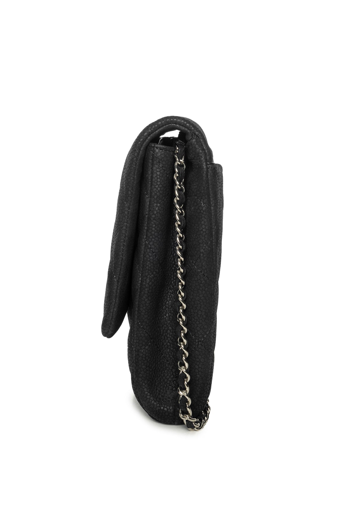 CHANEL ブラックレザー ショルダーバッグ 2012-2013 Chanel 2012-2013 Classic Quilted Nubuck Leather Chain Clutch