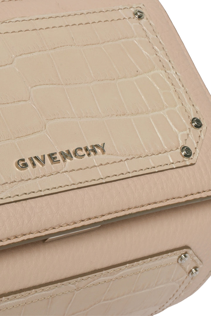 Givenchy 2016 Mini Croc Embossed Pandora Box Crossbody