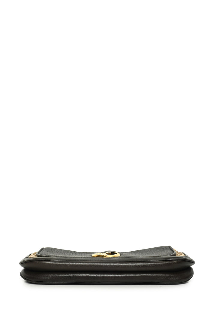 Gucci Leather & Diamante Canvas 1973 Chain Shoulder Bag