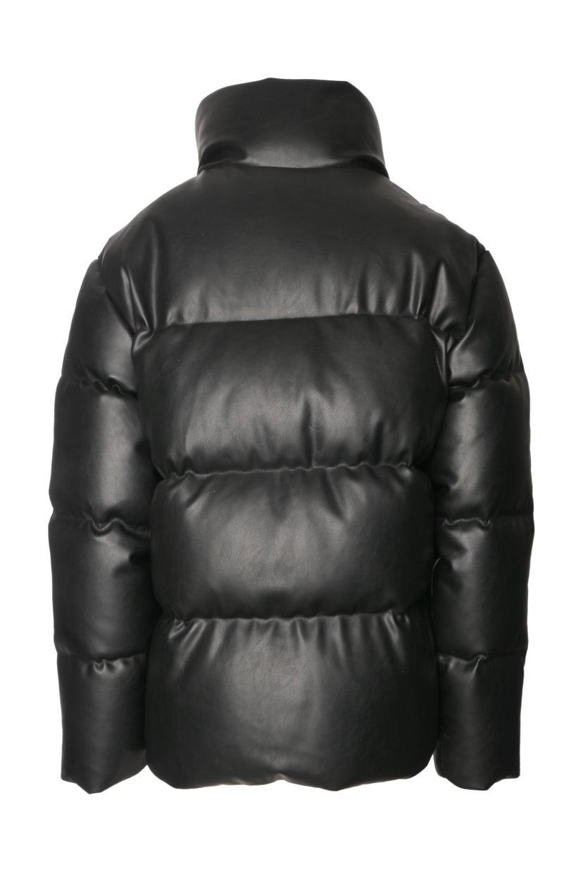 Sandro Size S Faux Leather Puffer Jacket