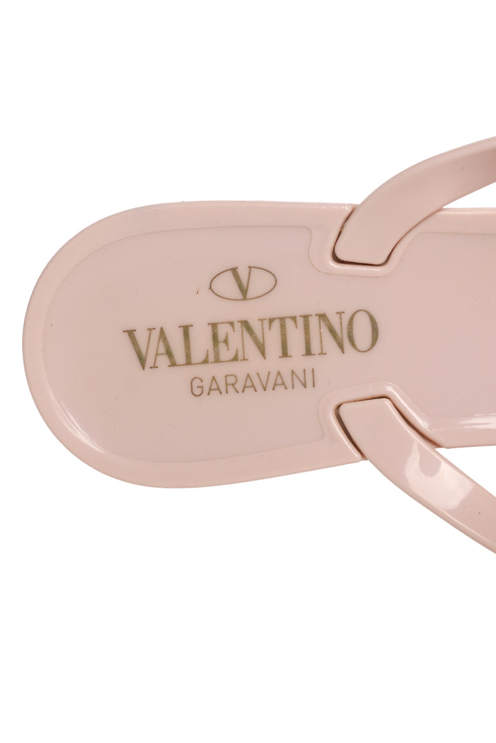 Valentino Size 38 Rockstud Rubber Slipper