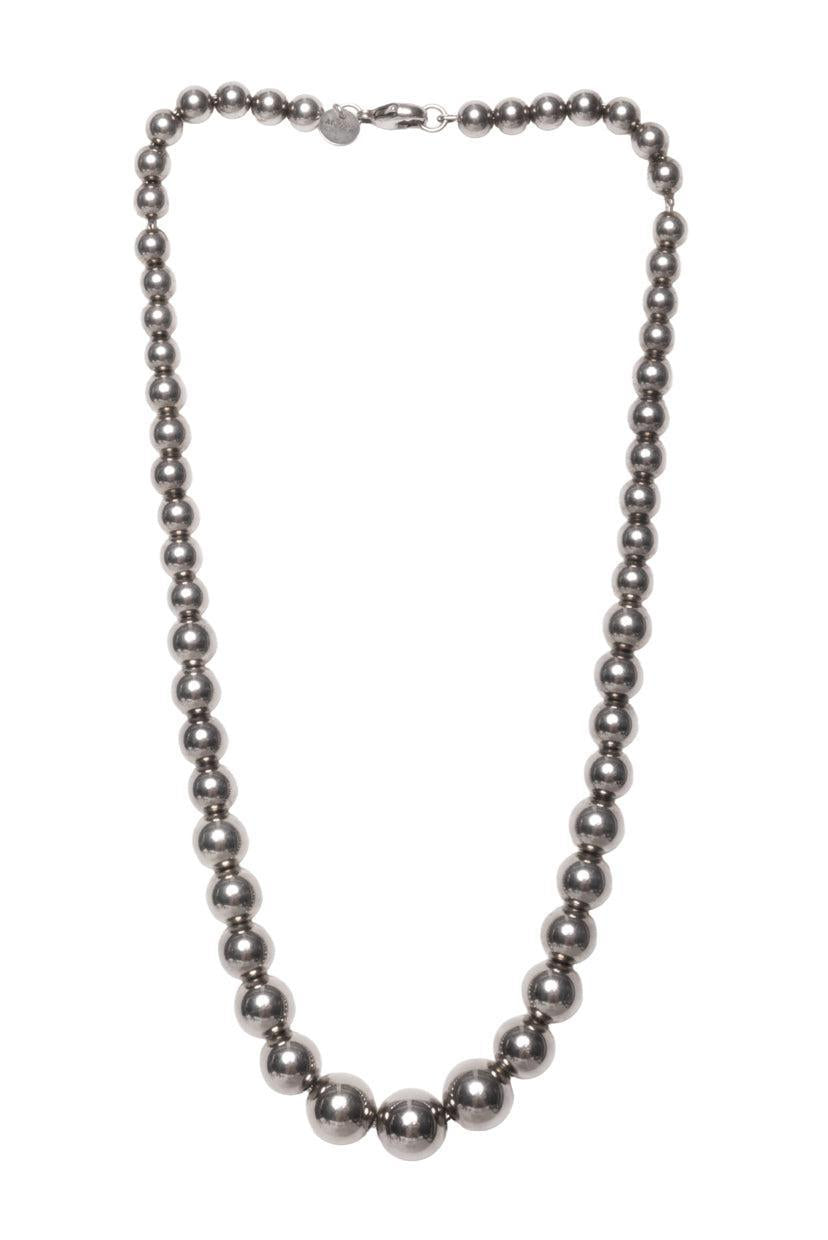 Tiffany & Co Sterling Silver Hardwear Graduated Ball Beaded Necklace