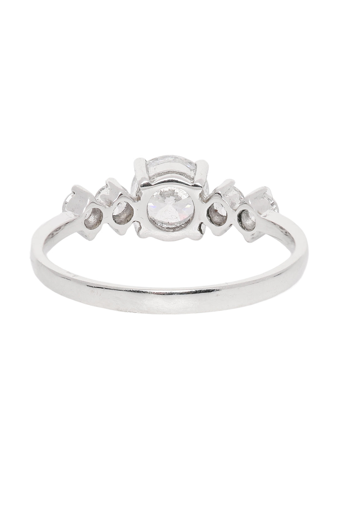 18KT White Gold and Glass Crystals Size 5.5 Ring