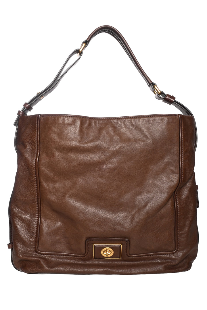Marc Jacobs Chocolate Brown Leather Revolution Hobo Shoulder Bag
