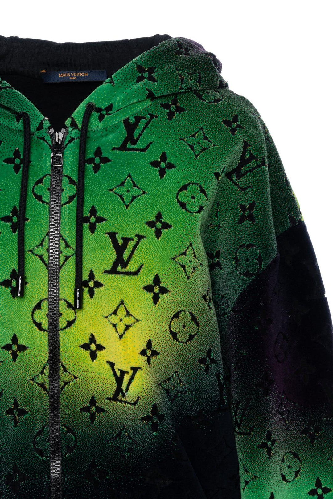 Louis Vuitton Size XL Men's 2024 Monogram Zipped Velvet Hooded Jacket