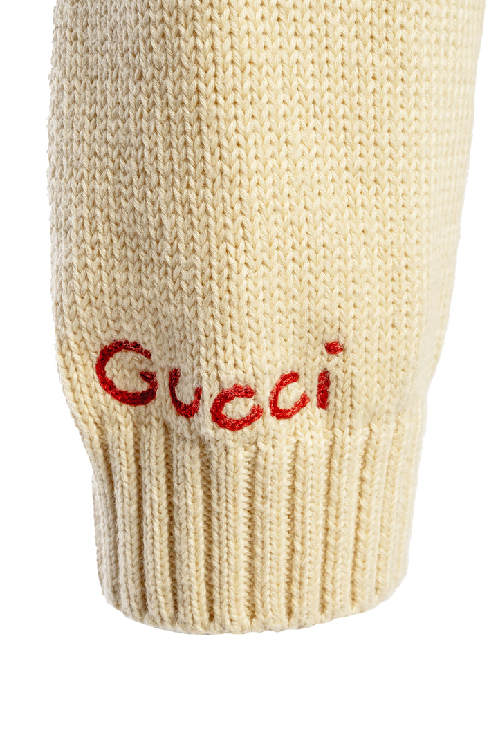 Gucci Size XXS/XS Embroidered Cableknit Cardigan