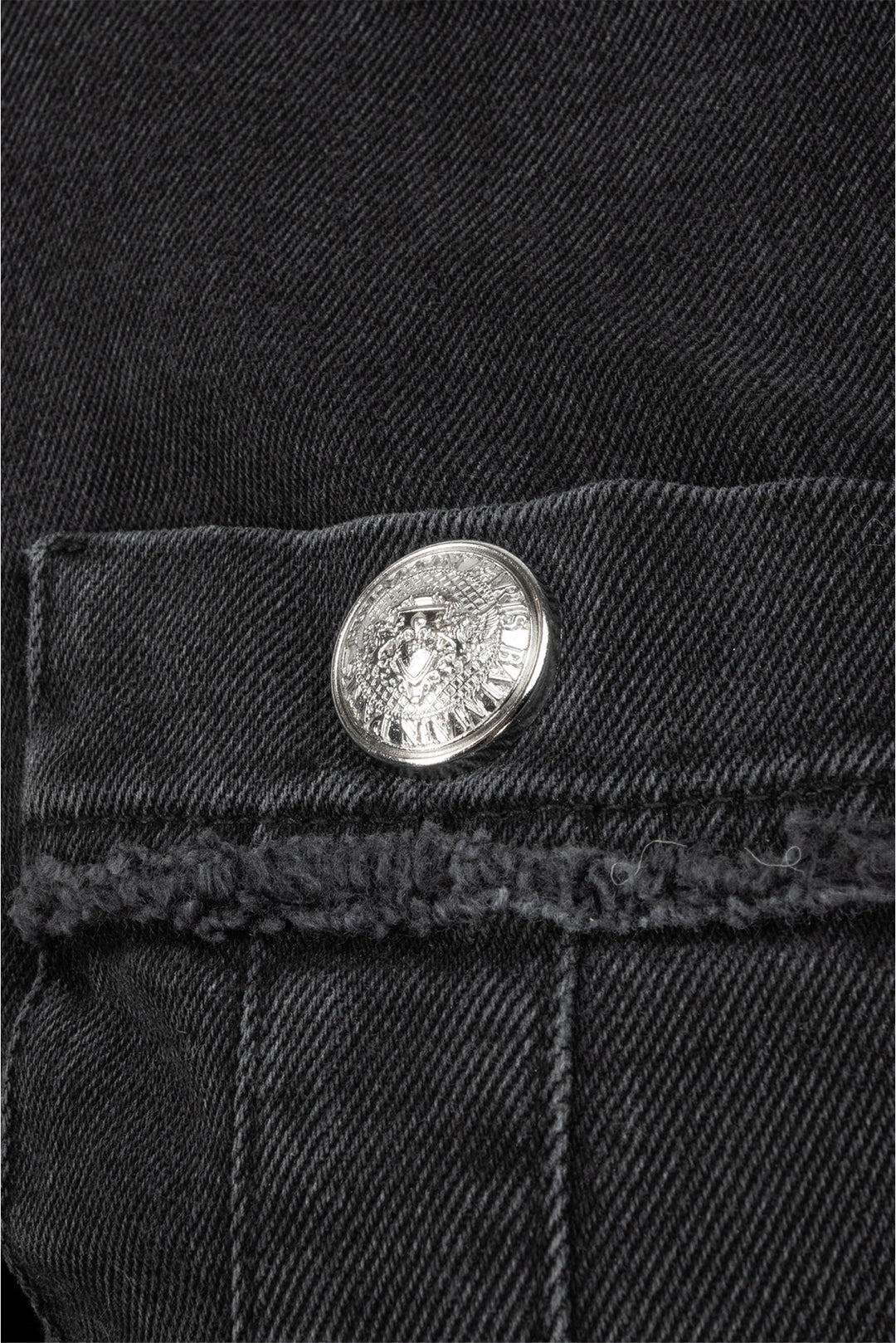 Balmain Size 42 Mock Neck Distressed Denim Dress