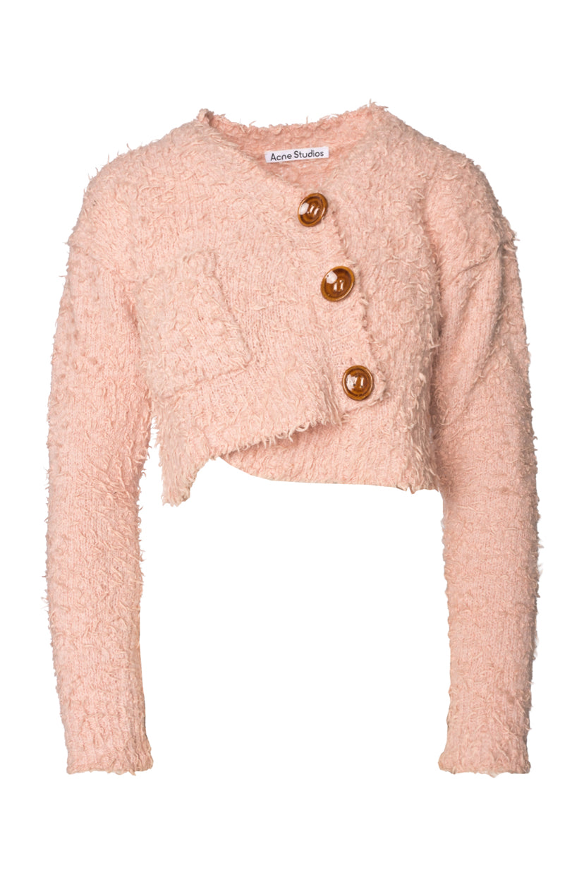 Acne Studios Size S Kinori Distressed Knit Crop Cardigan