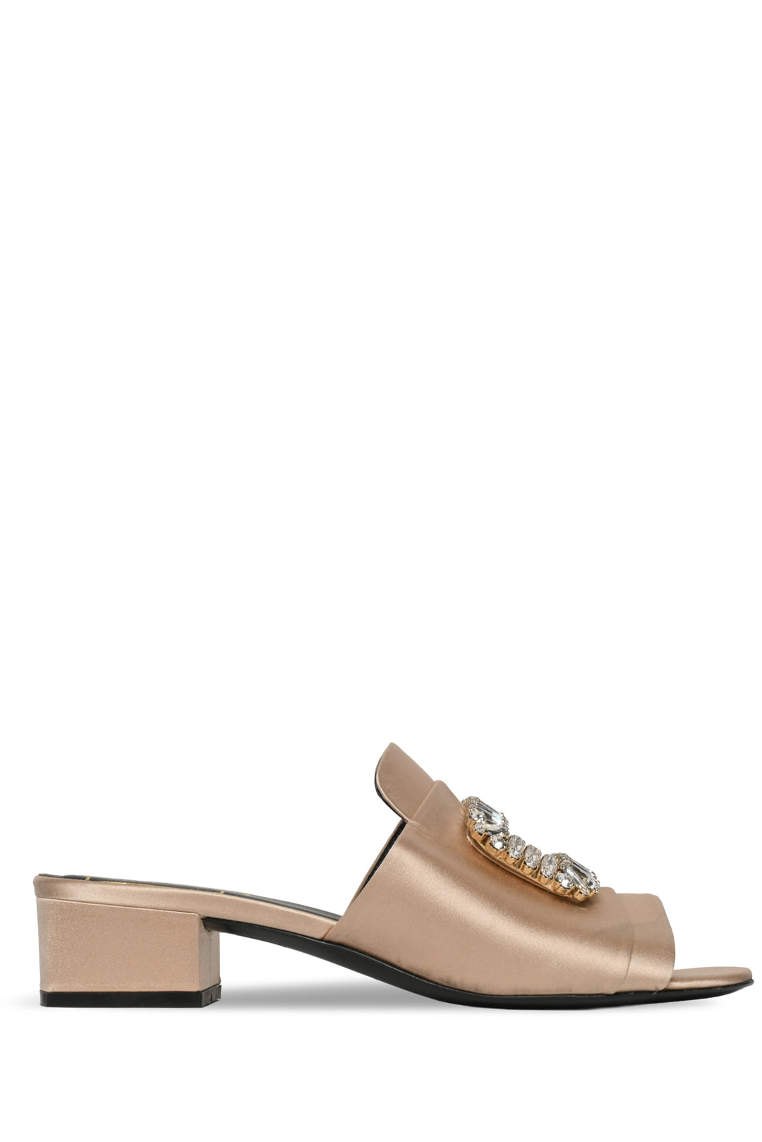 Roger Vivier Size 37 Embellished Satin Mules