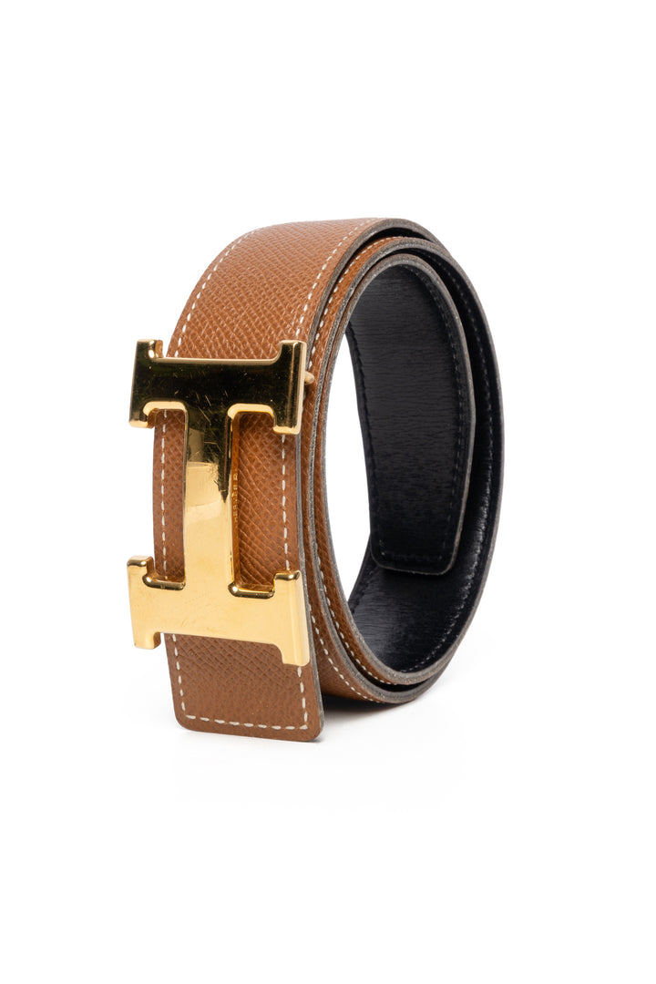 Hermes Size 68 Reversible Logo Buckle Belt