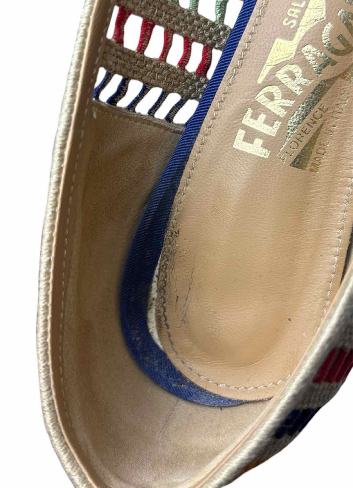 Ferragamo Size 8.5 Vara Crochet Knit Pumps
