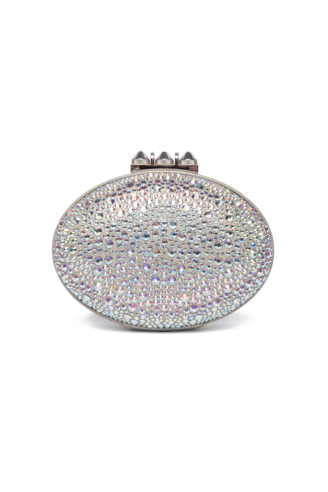 Christian Louboutin Nubuck Crystal Mina Oval Box Clutch